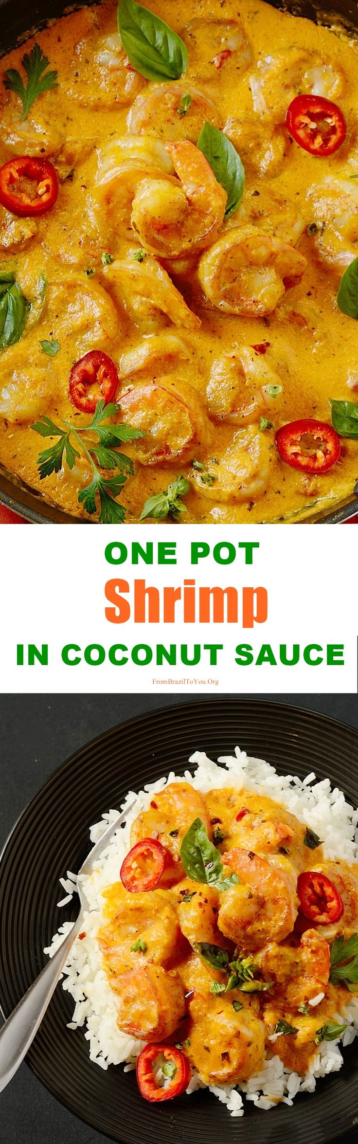 one pot shrimp in coconut sauce with rice