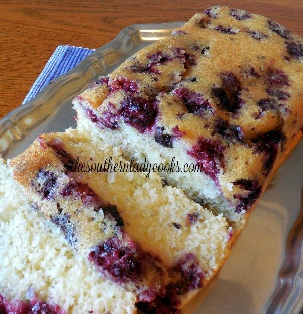 two slices of blueberry bread on a plate