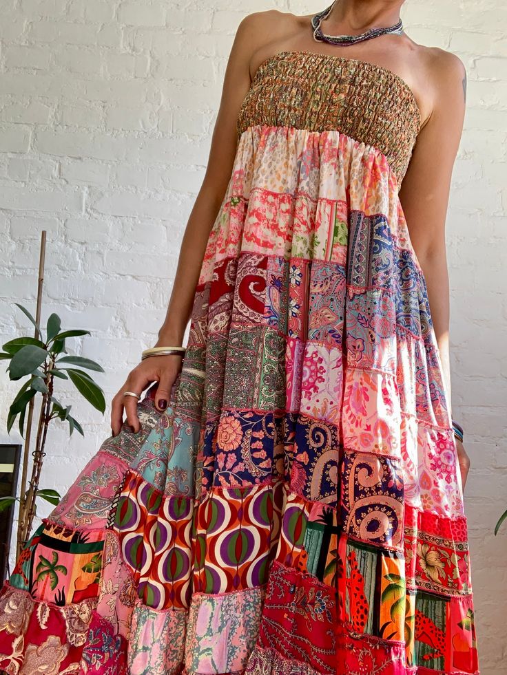 Bohemian Maxi Skirt With Ruffles, Bohemian Tiered Maxi Dress, Hippie Ruffled Maxi Skirt For Festivals, Festival Tiered Skirt Dress, Bohemian Tiered Boho Dress For Beach, Bohemian Flowy Tiered Maxi Dress, Bohemian Tiered Boho Dress For Vacation, Summer Bohemian Tiered Boho Dress, Flowy Tiered Bohemian Boho Dress