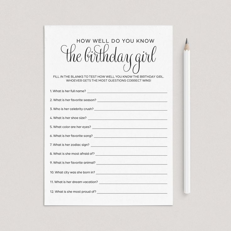 a printable birthday game with a pencil next to it and the words how well do you know?