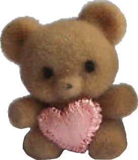 a brown teddy bear holding a pink heart