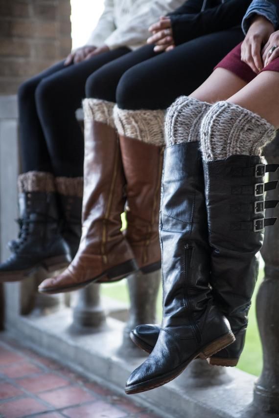 Marble Gray Boot Cuffs - Knitted Boot Cuffs - Legwarmers - Half Sock - Grey - Women - Teen Girls Grey Boots Outfit, Boots With Socks, Knee High Brown Boots, Boot Cuff Socks, Boots And Socks, Knit Slouchy Hats, Knitted Boot Cuffs, Knitted Leg Warmers, Half Socks