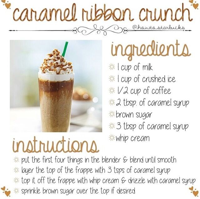 the instructions for caramel ribbon crunch ingredients