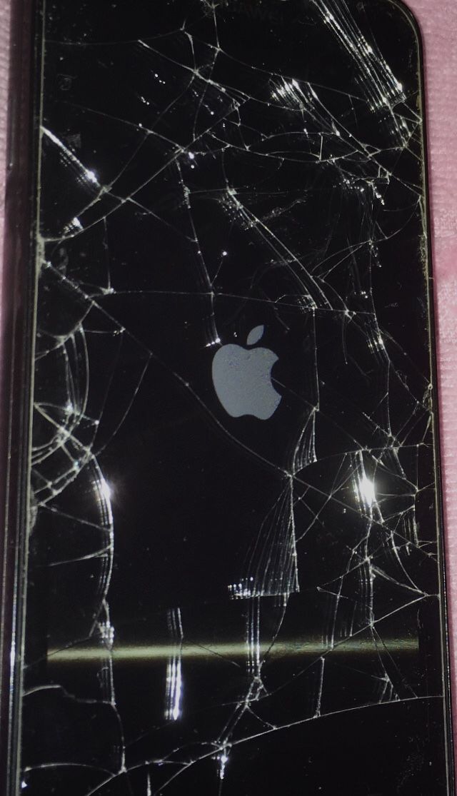 the cracked screen of an iphone