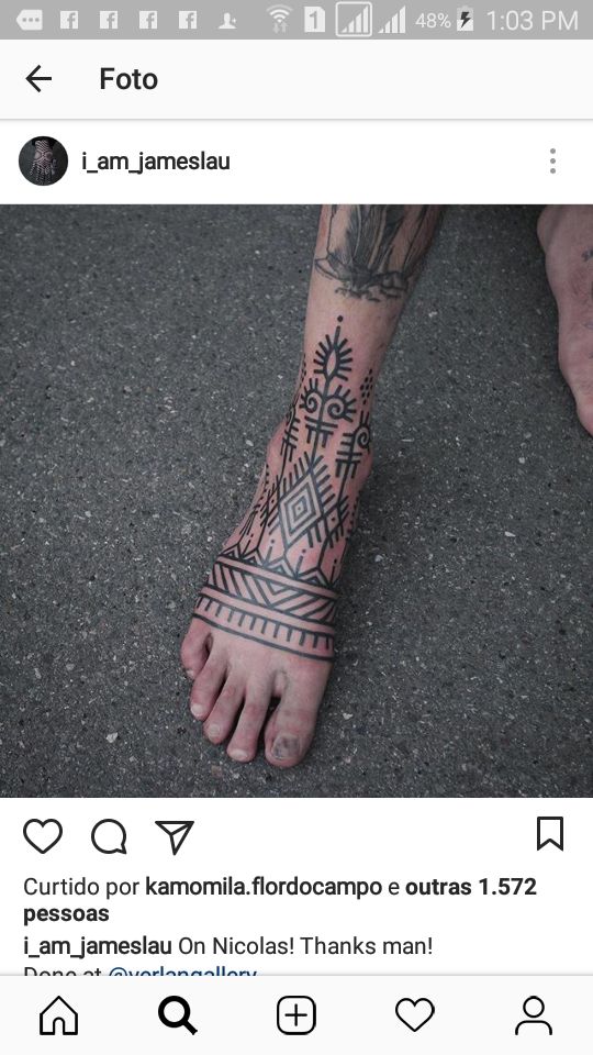 a person with tattoos on their foot is shown in an instagramtion photo from the facebook page