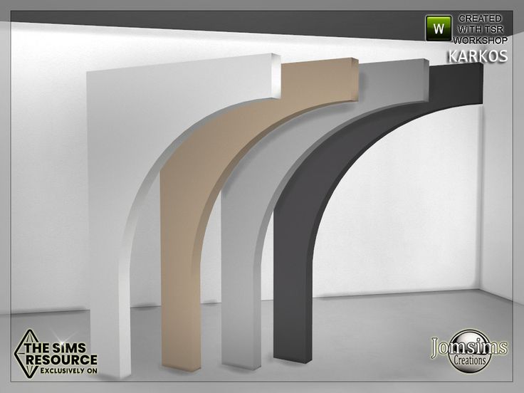 an arch in the middle of a room with white walls and black trims on it