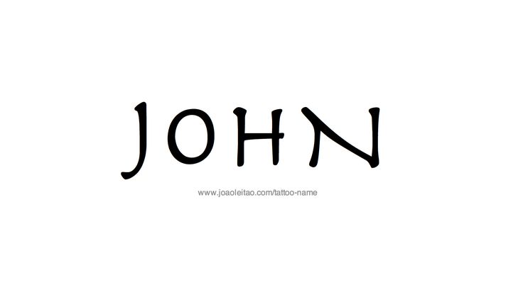 the word john written in black ink