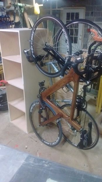 there is a bike that is on display in the shop