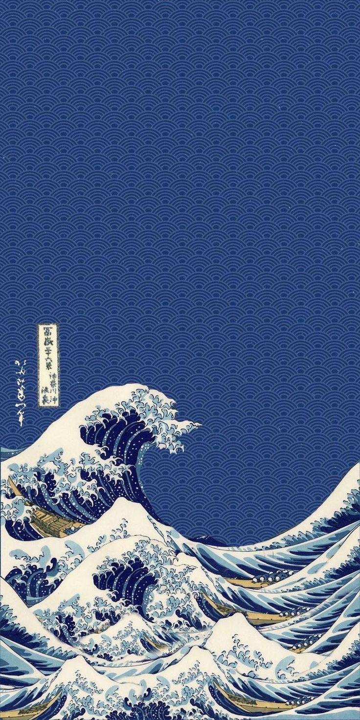 Cool wave wallpaper iphone | WallpaperiZe - Phone Wallpapers The Great Wave, Great Wave, Wallpaper Iphone, Wallpapers, Writing, Iphone, Blue, White, Art