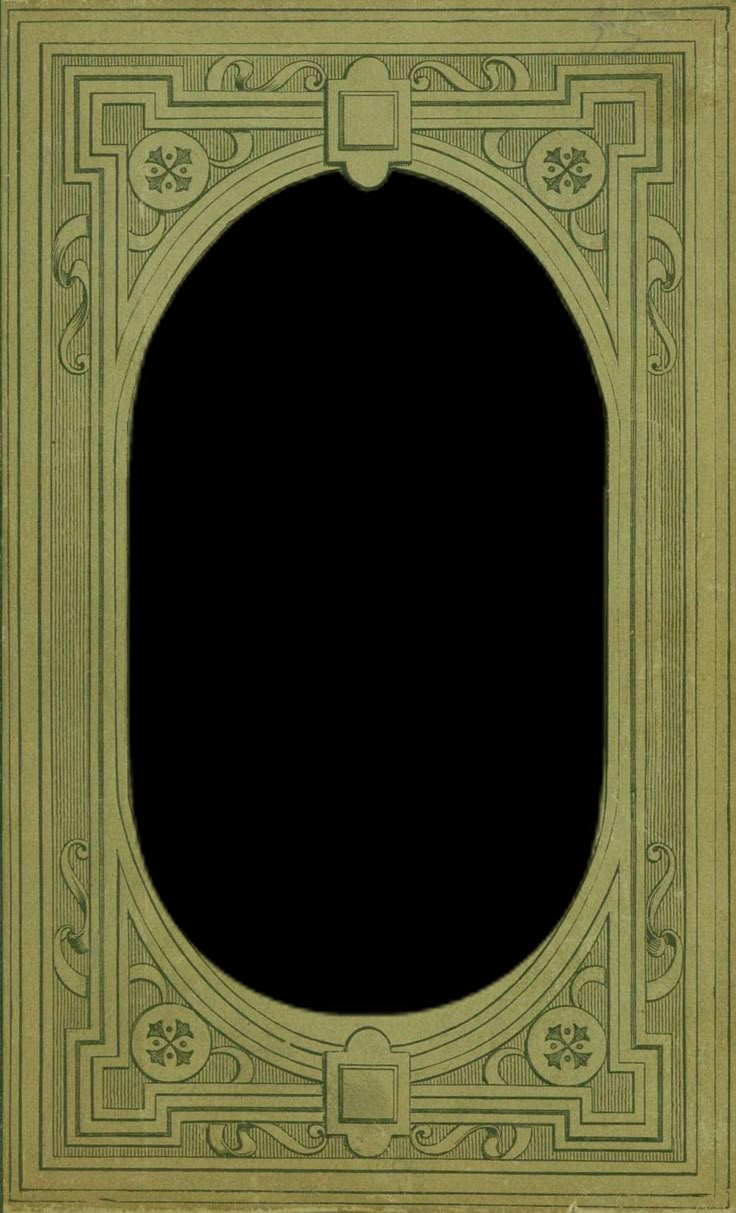 an old fashioned green frame with ornate designs