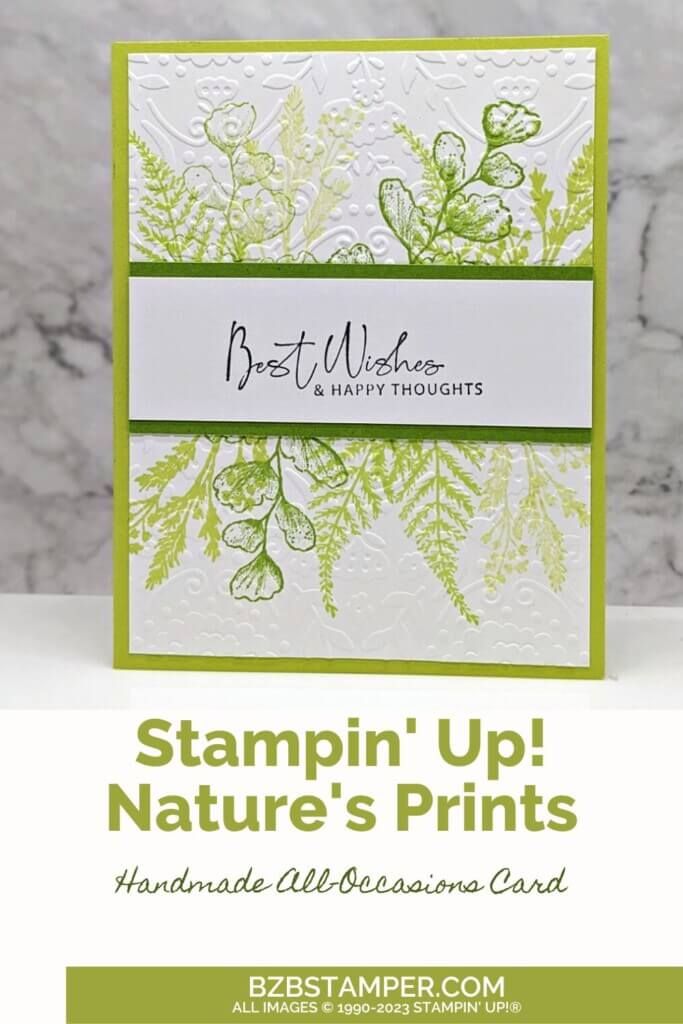 stampin'up nature's prints card with text