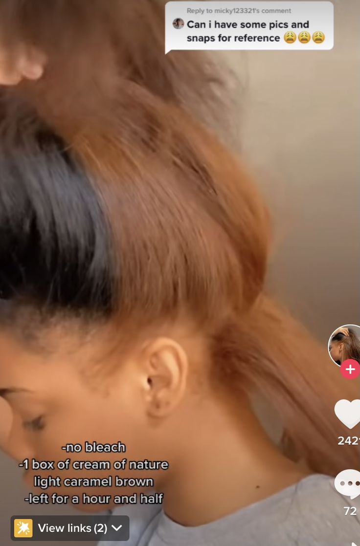 Skunk Stripe Under Hair, Skunk Stripe Honey Brown, Dyed Hair For Black Women Peekaboo, Skunk Stripe Hair Light Skin, Honey Brown Underneath Black Hair, Peekaboo Natural Hairstyles, Honey Brown Peekaboo Hair, Brown And Black Skunk Stripe, Stunk Strip Hairstyles Purple