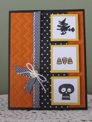 a handmade greeting card is displayed on an iphone screen with the text happy halloween