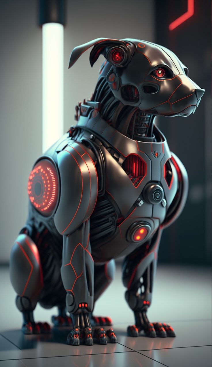 Robot Art Wallpaper, Robot Dog Art, Cybernetic Animals, Robo Animals, Robotic Animals, Concept Vehicles Sci Fi, Mechanical Animals, Robot Animal, Art Geek