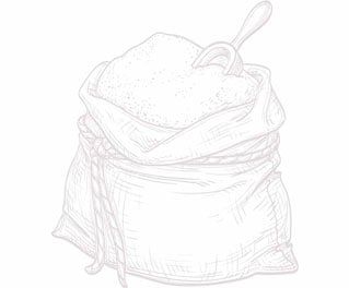 a drawing of a bag with a spoon in it