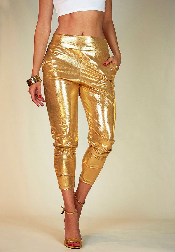 The Lebied Liquid Metal Slouch Pants in Champagne Gold. Shimmer. 70s Goddess, Gold Glow, Slouch Pants, Gold Pants, Boyfriend Pants, Hip Stretches, Metallic Pants, The Divine Feminine, Liquid Metal