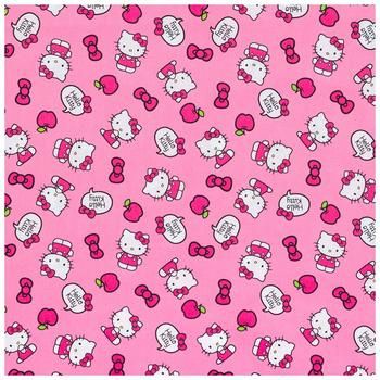 pink hello kitty wallpaper with lots of hello kitty on it