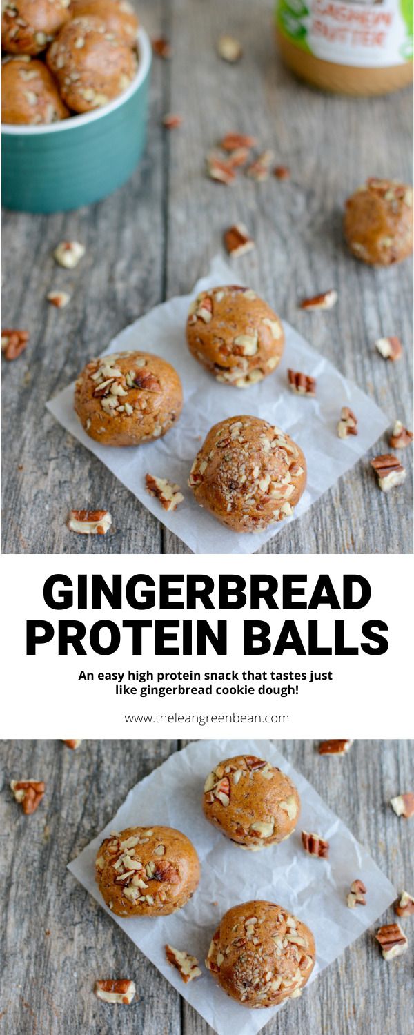 the ingredients for gingerbread protein balls are shown