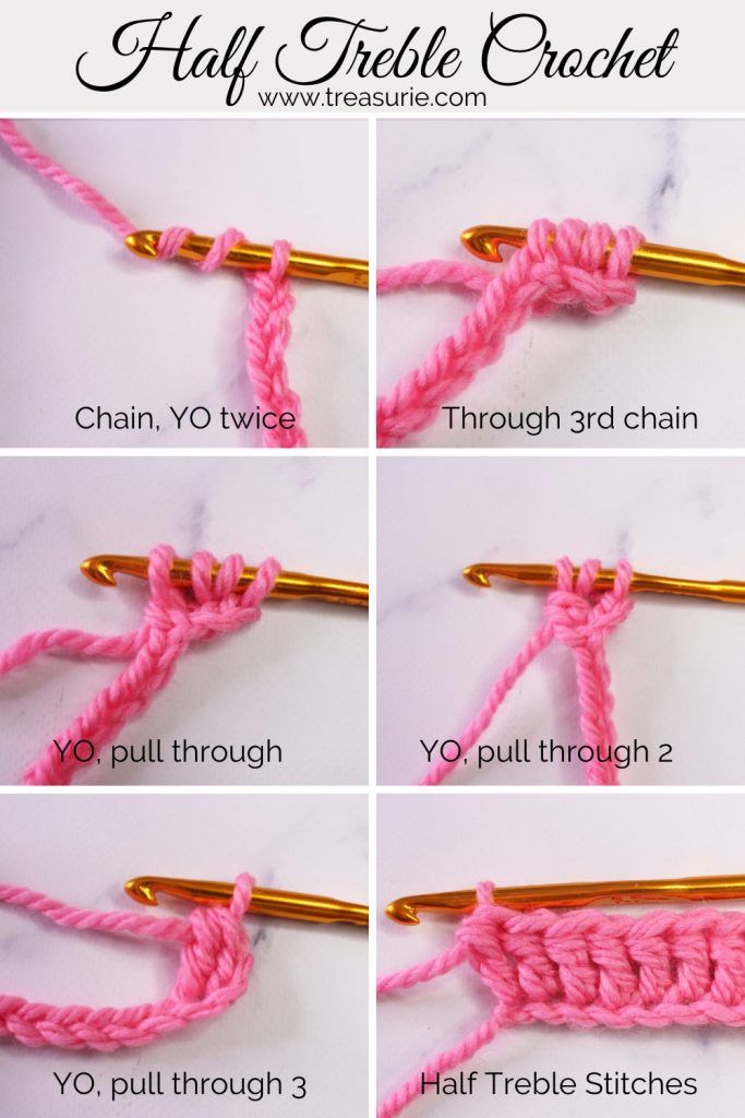 instructions for how to crochet the half double crochet stitch