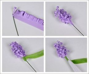 the process of making flowers out of tissue paper is shown in four different stages of development