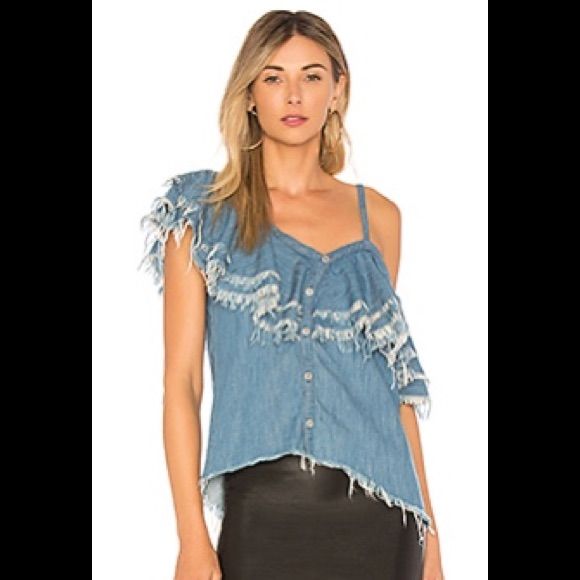 New With Tags Blanknyc Denim Top 100% Cotton Size Medium Raw Edge Ruffle Top Asymmetrical Love This Denim Summer Look With One Side Off The Shoulder Looks Cute With A Skirt Or Shorts Denim Blue Top With Frayed Hem For Day Out, Denim Top With Frayed Hem For Day Out, Trendy Denim Top With Frayed Hem For Day Out, Medium Wash Denim Top With Frayed Hem For Spring, Denim Blue Top With Frayed Hem For Spring, Medium Wash Tops With Frayed Hem For Spring, Medium Wash Top With Frayed Hem For Spring, Cutoff Tops With Frayed Hem For Day Out, Denim Blue Top With Frayed Hem