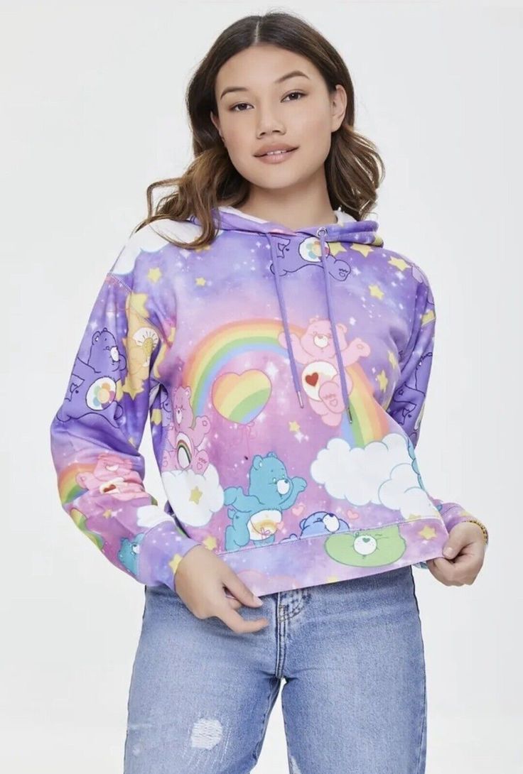 NWT FAST NEXT DAY SHIPPING SOLD OUT ONLINE! Size Small Details A knit hoodie featuring an allover Care Bears print, dropped long sleeves, and a drawstring hood. - Officially licensed product Content + Care - 70% polyester, 30% cotton - Hand wash cold Size + Fit - Model is 5'8" and wearing a Small ANY QUESTIONS PLEASE DO NOT HESITATE TO ASK ✨ Kawaii Hooded Sweatshirt With Graphic Print, Pop Culture Cartoon Print Sweatshirt For Winter, Kawaii Hooded Top With Graphic Print, Winter Pop Culture Sweatshirt With Cartoon Print, Kawaii Graphic Print Hooded Top, Y2k Style Sweatshirt With Drawstring Hood And Long Sleeves, Y2k Long Sleeve Sweatshirt With Drawstring Hood, Kawaii Long Sleeve Hoodie With Drawstring, Spring Cartoon Print Long Sleeve Hoodie