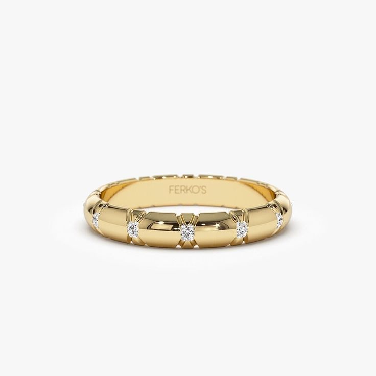 This stunning 14k Gold 3MM Dome Ring is a true work of art! It boasts a gorgeous engraved X that wraps around the band, which gives it a one-of-a-kind look that's sure to catch the eye. The diamonds nestled in between the X design add a touch of glamour and sophistication to this already dazzling ring. Crafted from high-quality materials, this ring is built to last and will make a perfect addition to anyone's jewelry collection. You won't be disappointed with this timeless and stylish piece ▶ It Elegant Engraved Yellow Gold Ring With Diamond Accents, Elegant Yellow Gold Engraved Ring With Diamond Accents, Yellow Gold Wedding Ring With Decorative Band, Timeless Yellow Gold Bands With Diamond Accents, Yellow Gold Wedding Band With Decorative Detail, Luxury Diamond Accents Promise Ring Bands, Timeless Diamond Ring With Decorative Band For Anniversary, Timeless Anniversary Diamond Ring With Decorative Band, Timeless White Gold Wedding Band With Decorative Details