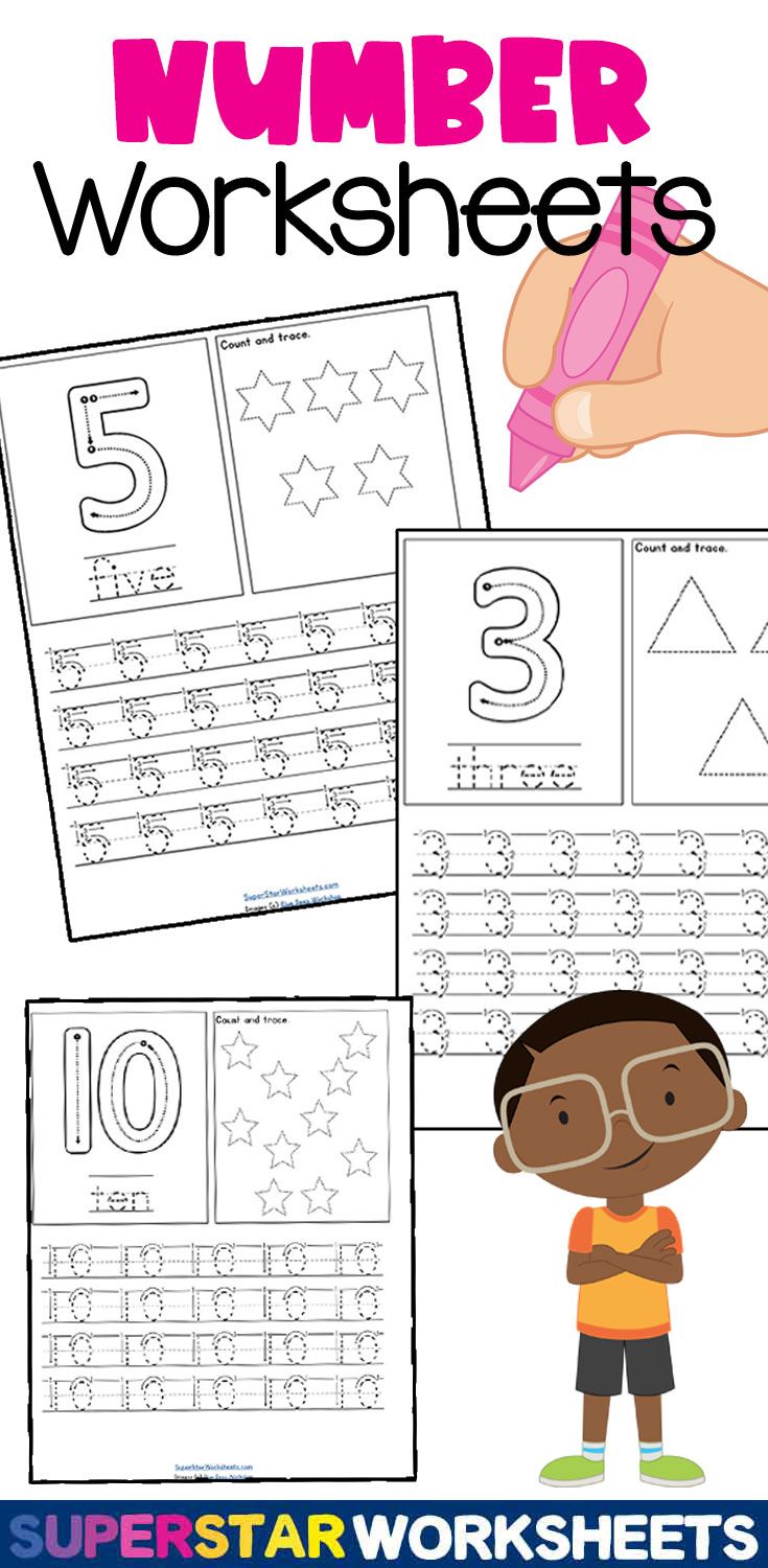 the number worksheets for kids to practice numbers and counting with their own hands