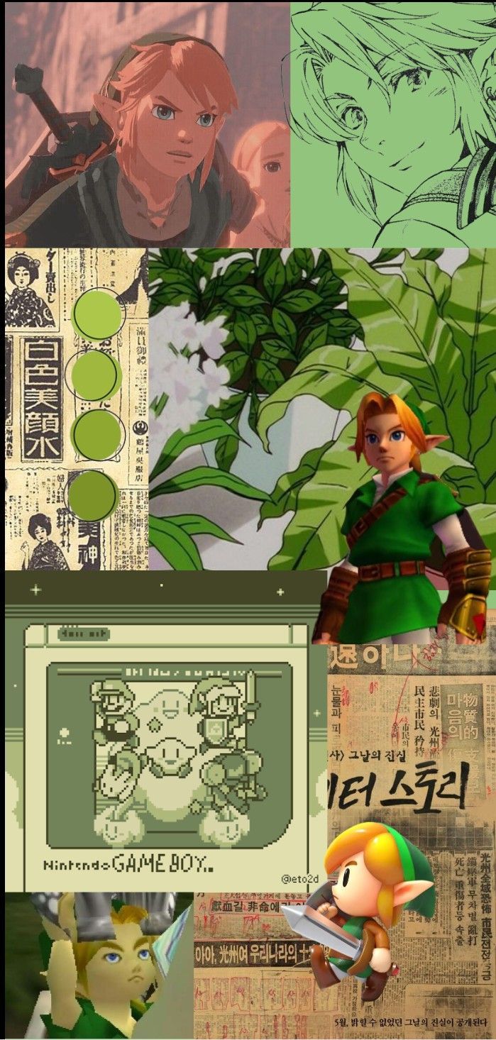 the legend of zelda collage is shown