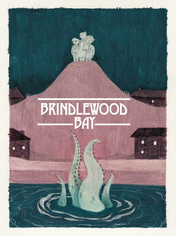 a drawing of an octopus on top of a building with the words,'brindlewood day '