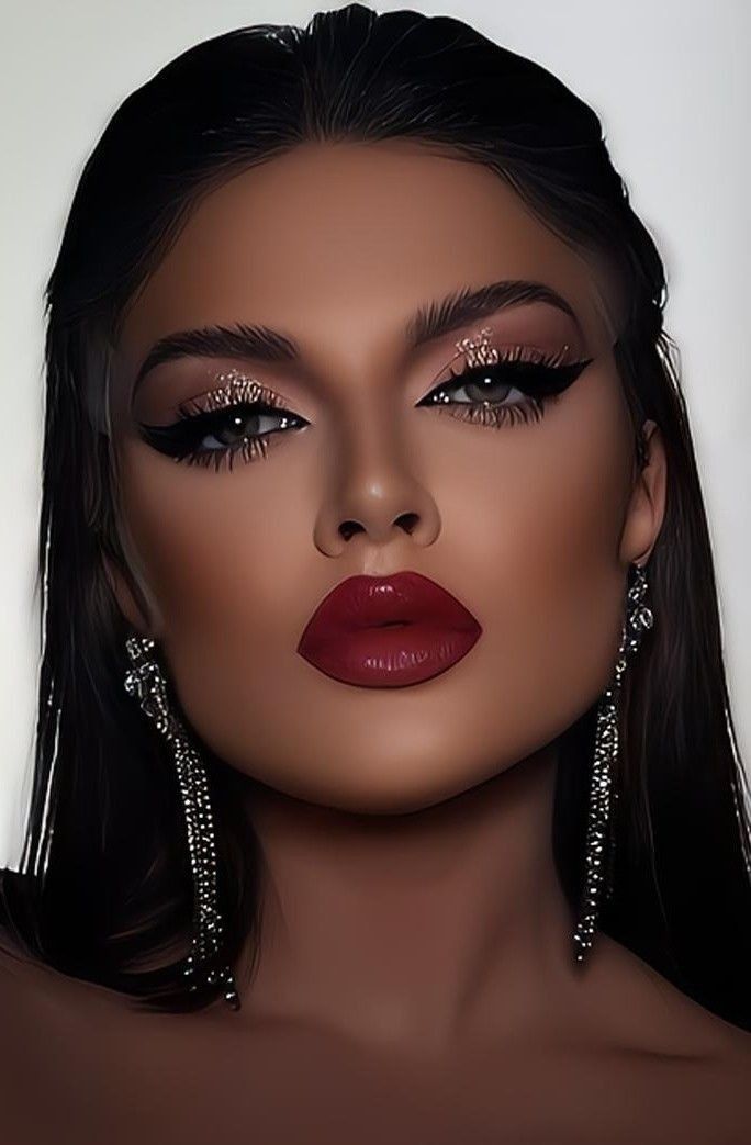 Bold Red Lip Makeup, Bold Lip Makeup, Evening Eye Makeup, Holiday Makeup Looks, Hot Makeup, Red Lip Makeup, Red Makeup, Elegant Makeup, Stunning Makeup