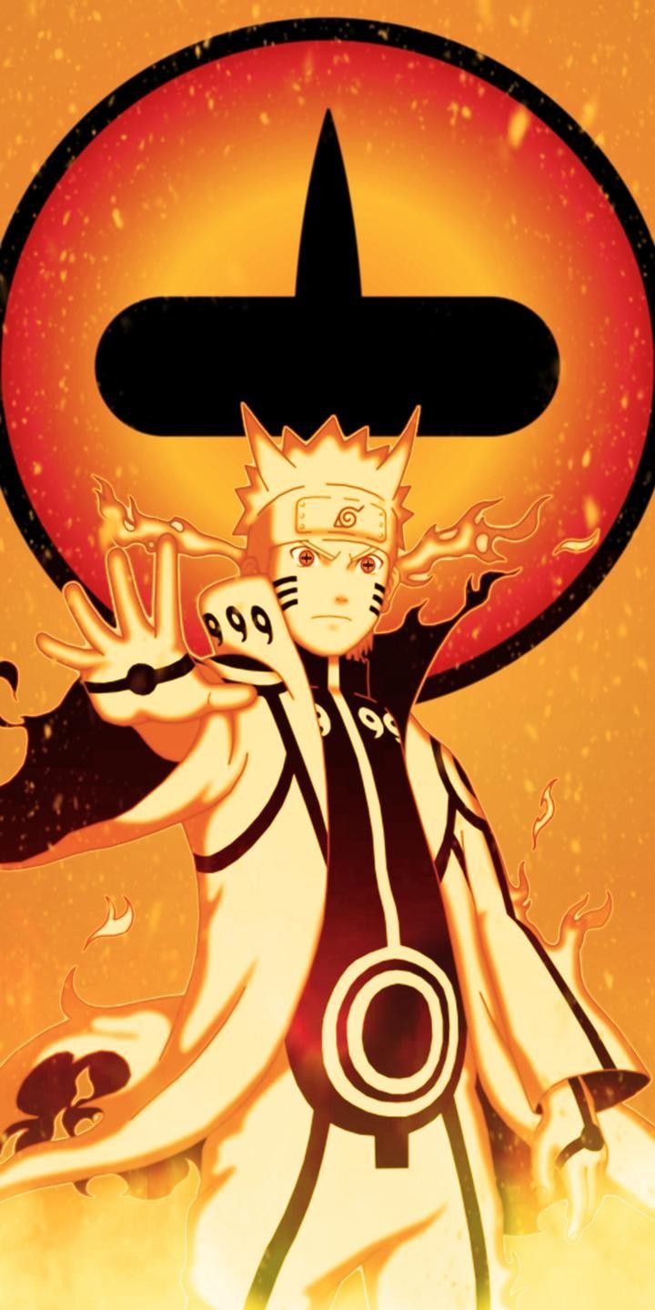 an image of naruto in front of the sun