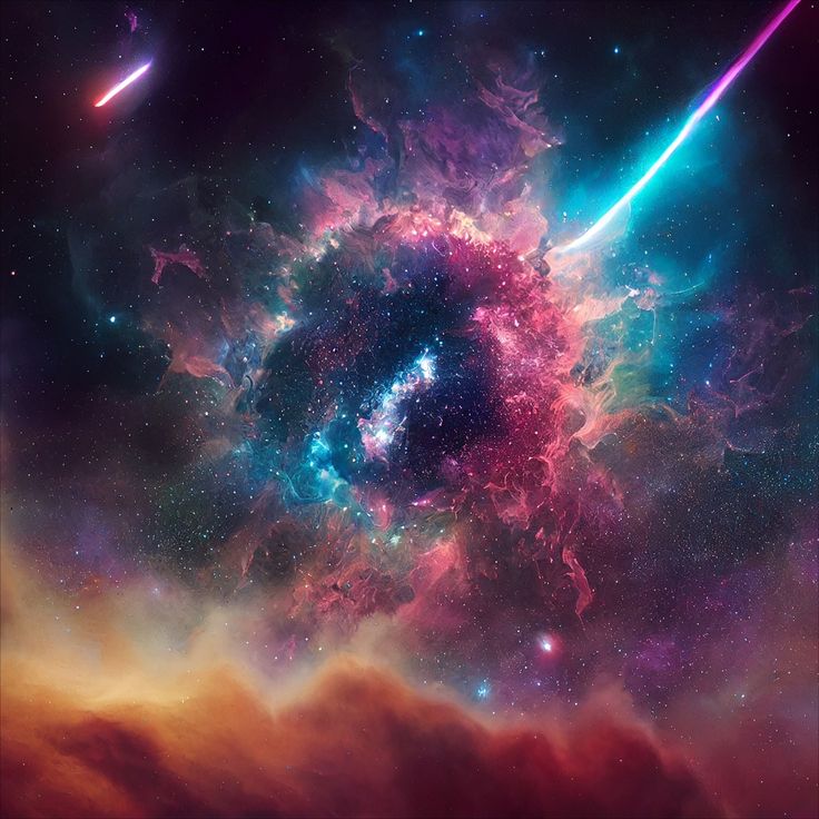 an image of a very colorful space scene