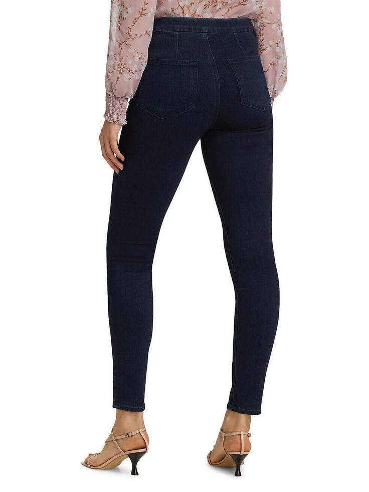 New with tags from PAIGE Denim Hoxton Ultra-Skinny High-Rise Pull-On Jeans Color-LOVE Size-26 (2-4) Must-have skinnies with modern pull-on styling for a sleek look. Elasticized waist Two back pockets 2 front pockets Rayon/cotton/polyester/spandex Machine wash 54% Rayon, 23% Cotton, 22% Polyester, 1% Spandex Fabric: Mid-weight, super-st26retch brushed denim Wash cold Faux fly Covered elastic waistband Mid-rise Pull-on Jeans For Everyday, High Waist Dark Wash Jeggings For Fall, Tight Spring Denim Jeans, Non-stretch Dark Wash Jeggings For Fall, High Rise Dark Wash Jeggings For Fall, Fall Mid-rise Dark Wash Jeggings, Denim Blue Mid-rise Jeggings For Fall, Fall High Rise Tight Jeans, Tight High Rise Jeans For Fall