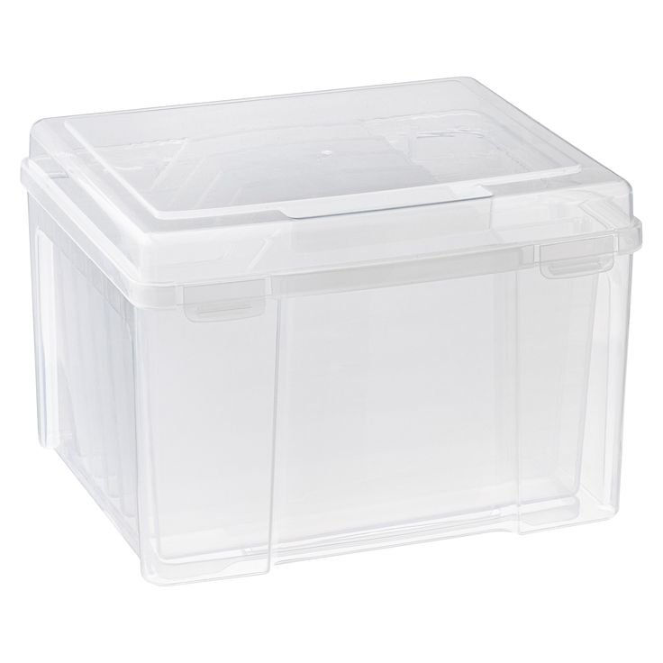 a large plastic storage box with lid