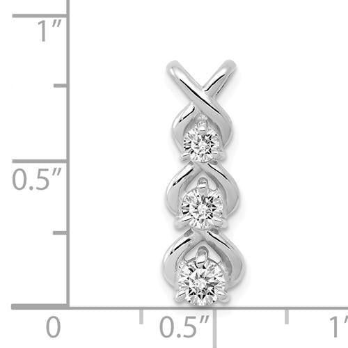 Three Stone Drop Diamond Necklace .56 ctw 14 kt white gold .56 ct round diamonds, GH color. 18" 14 kt white gold chain with lobster clasp. ch -PEN209-18 Diamond Drop Necklace, Round Locket, Silver Picture Frames, Cross Chain, White Gold Chains, Dream Engagement Rings, Vs Diamond, Bezel Pendant, Jewelry Repair