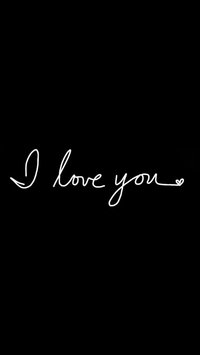 the words i love you written in white on a black background