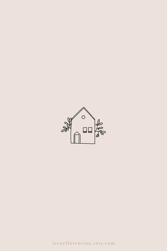 the outline of a house with trees on it