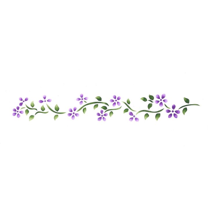 1.5 Inch Floral Border Wall Stencil Floral Border Design Simple, Floral Border Design Frames, Bullet Journal Templates, Designer Stencils, Floral Stencils, Vine Drawing, Monogram Stencil, Border Stencil, Painted Frames