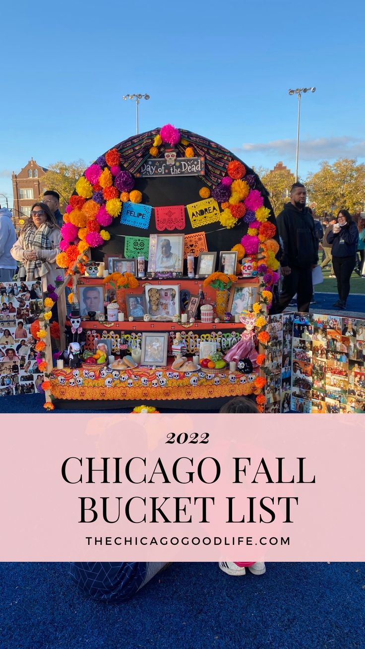 the chicago fall bucket list with text overlay