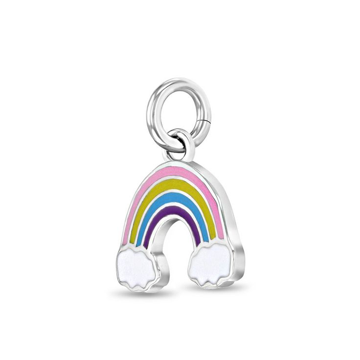 Add a touch of whimsy to your little one's jewelry collection with the Girls' Enamel Rainbow Sterling Silver Charm from In Season Jewelry. Perfect for young girls who adore a bit of sparkle and fantasy in their everyday adventures, this charm features enchanting designs including rainbows, stars, unicorns, and regal crowns.

- Material: Hypoallergenic 925 Sterling Silver
- Color: Silver
- Gender: Female
- Age Group: Kids
- Includes a charming gift box for effortless gifting

Crafted with care fo Cute Multicolor Jewelry For School, Cute White Jewelry For School, Cute Multicolor Charms For Gifts, Playful Multicolor Jewelry With Removable Charms, Cute Multicolor Jewelry For Gifts, Cute Multicolor Jewelry For Gift, Multicolor Jewelry With Cute Design For Gifts, Playful Personalized Rainbow Jewelry, Personalized Playful Rainbow Jewelry