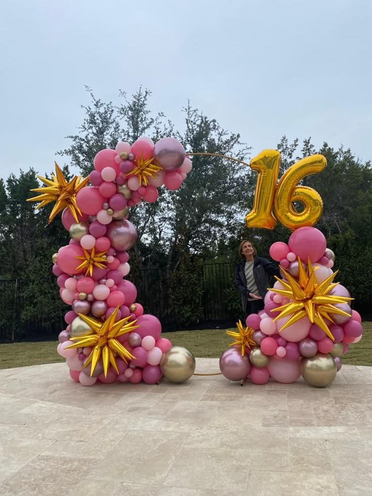 balloons are arranged in the shape of numbers