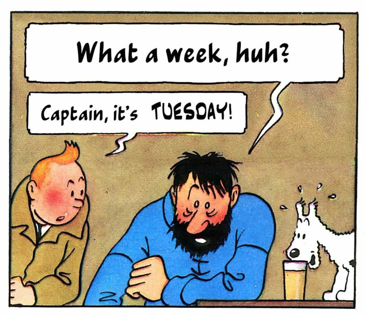 a comic strip with a man sitting at a table talking to another man who is holding a dog