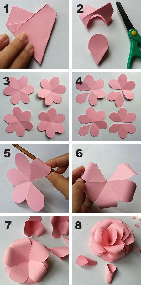 step by step instructions on how to make paper flowers