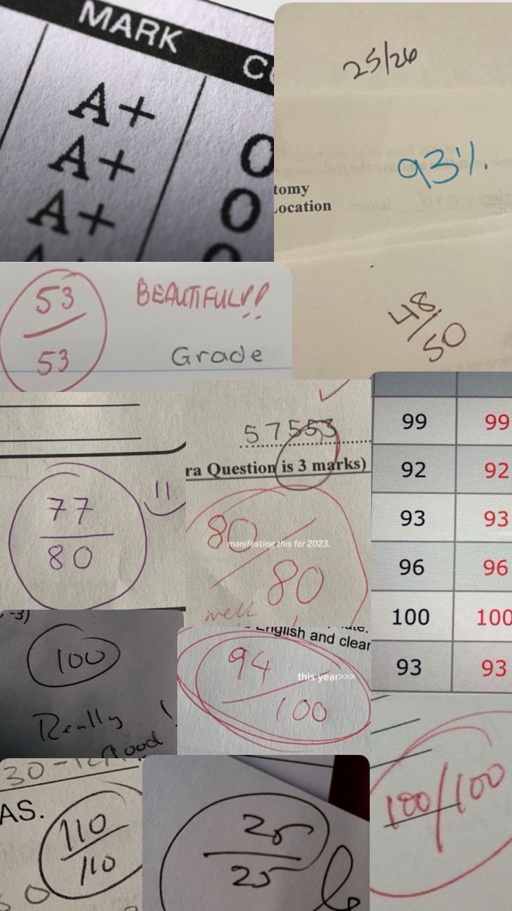 several different types of paper with numbers and times on them