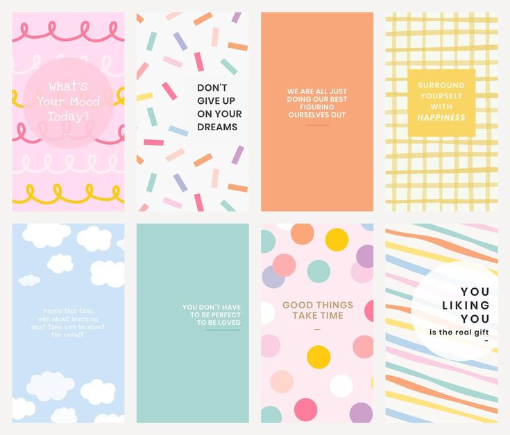 six different cards with the words don't give up on your dreams, good things take