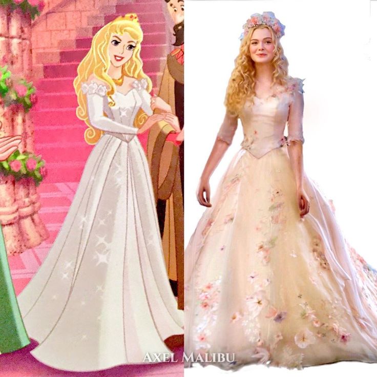 the princess in her wedding dress before and after it was made into a movie character