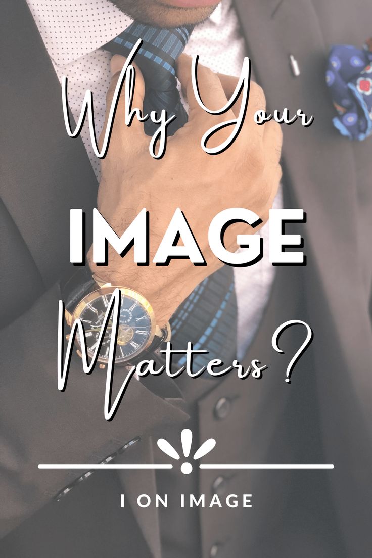 a man wearing a suit and tie with the words, why your image matters?