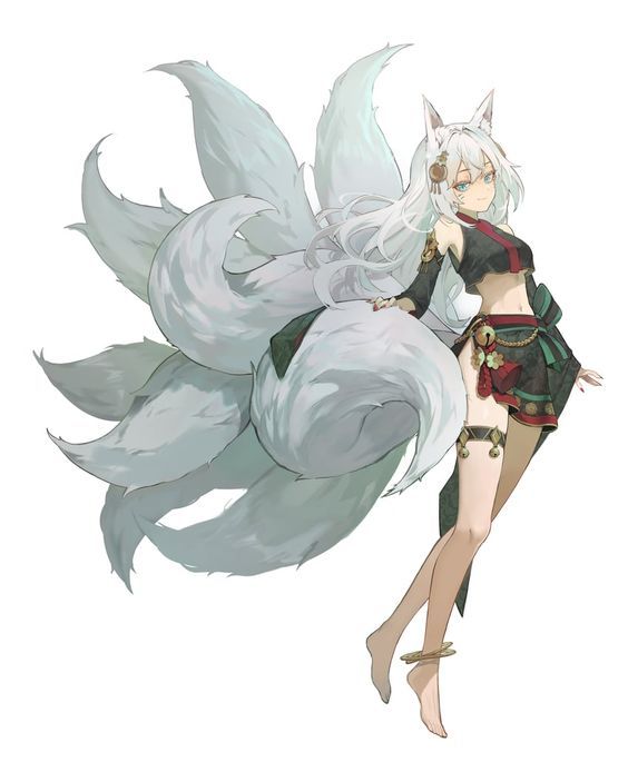 an anime character with white hair and wings