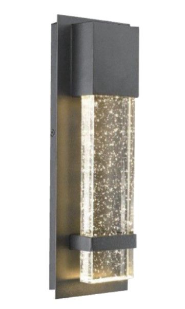 an outdoor wall light with glitter on it